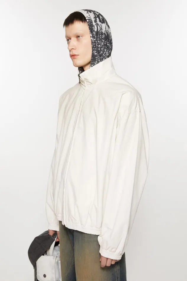 Acne Studios Logo Zipper Jacket Dusty White Men Outerwear