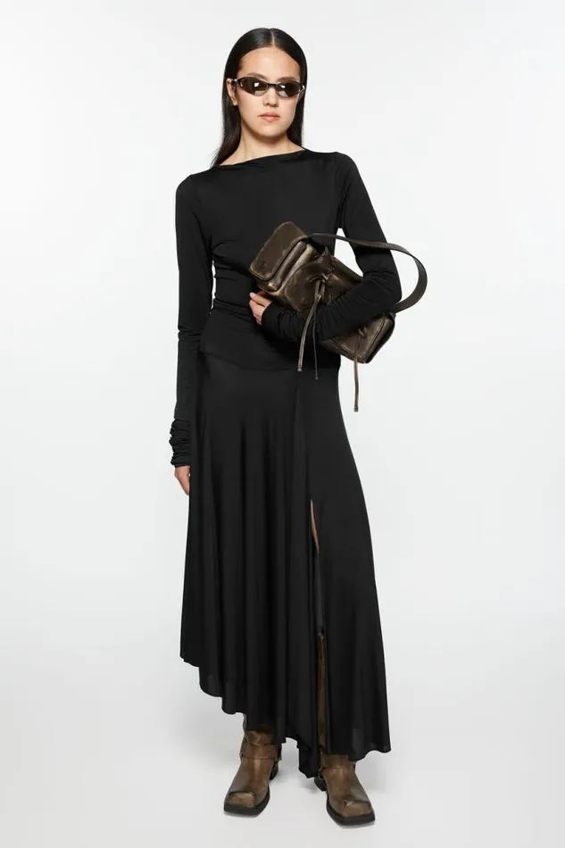 Acne Studios Long Sleeve Dress Black Women Dresses Acne Studios Long Sleeve Dress Black Women Dresses