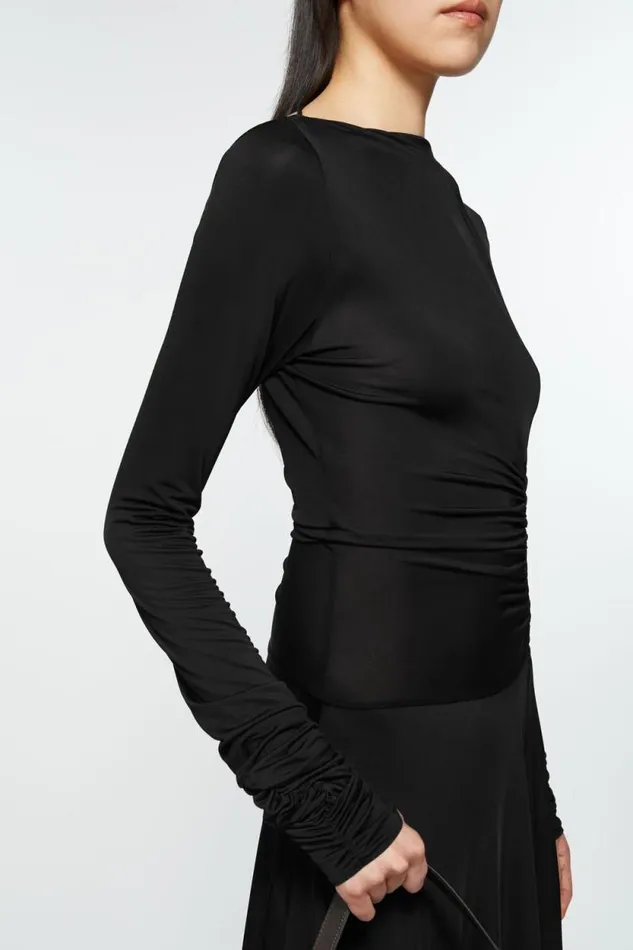 Acne Studios Long Sleeve Dress Black Women Dresses Acne Studios Long Sleeve Dress Black Women Dresses