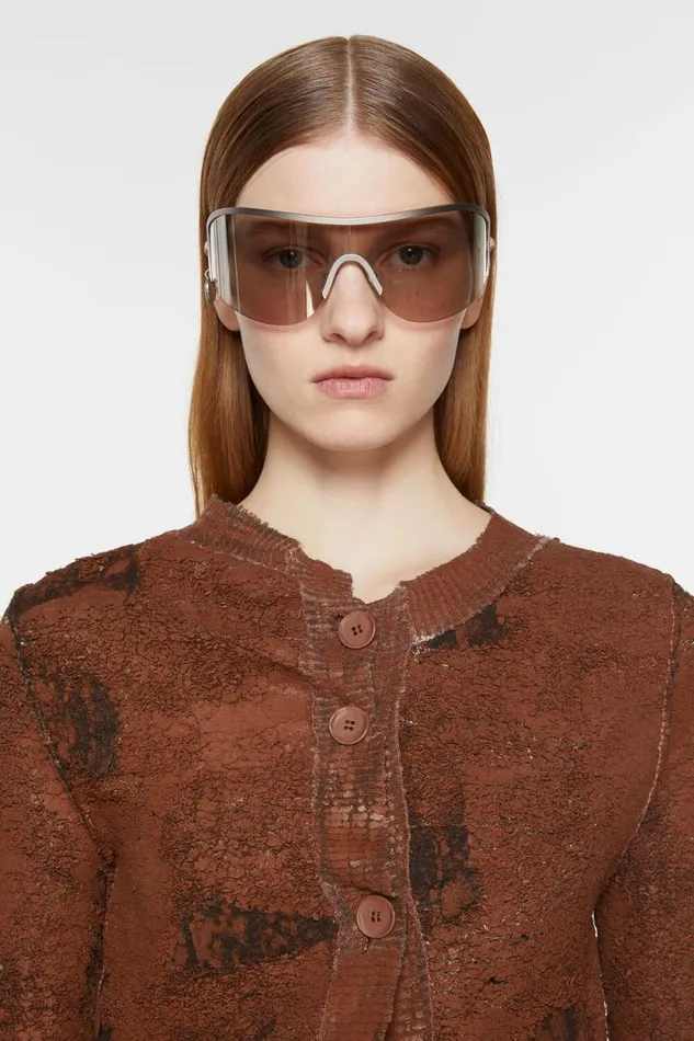 Acne Studios Metal Frame Sunglasses Silvertransparent Men Eyewear