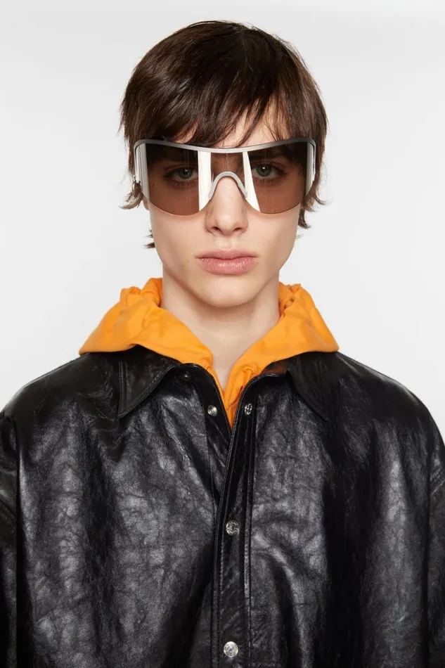 Acne Studios Metal Frame Sunglasses Silvertransparent Men Eyewear