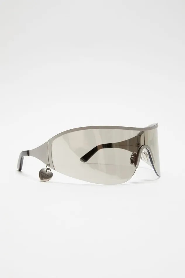 Acne Studios Metal Frame Sunglasses Silvertransparent Men Eyewear