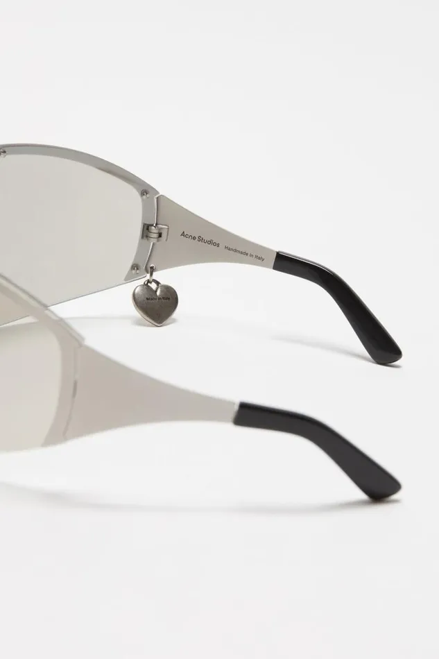 Acne Studios Metal Frame Sunglasses Silvertransparent Men Eyewear
