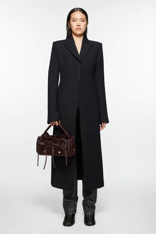 Acne Studios Multipocket Furry Leather Bag Dark Burgundy Women Bags Acne Studios Multipocket Furry Leather Bag Dark Burgundy Women Bags