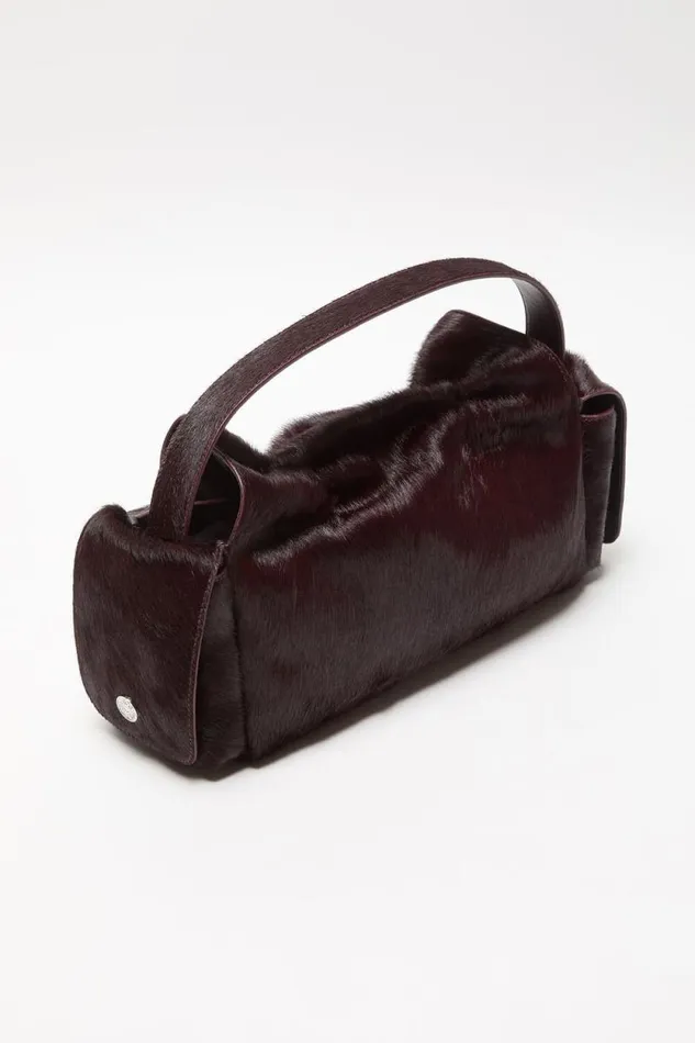 Acne Studios Multipocket Furry Leather Bag Dark Burgundy Women Bags Acne Studios Multipocket Furry Leather Bag Dark Burgundy Women Bags