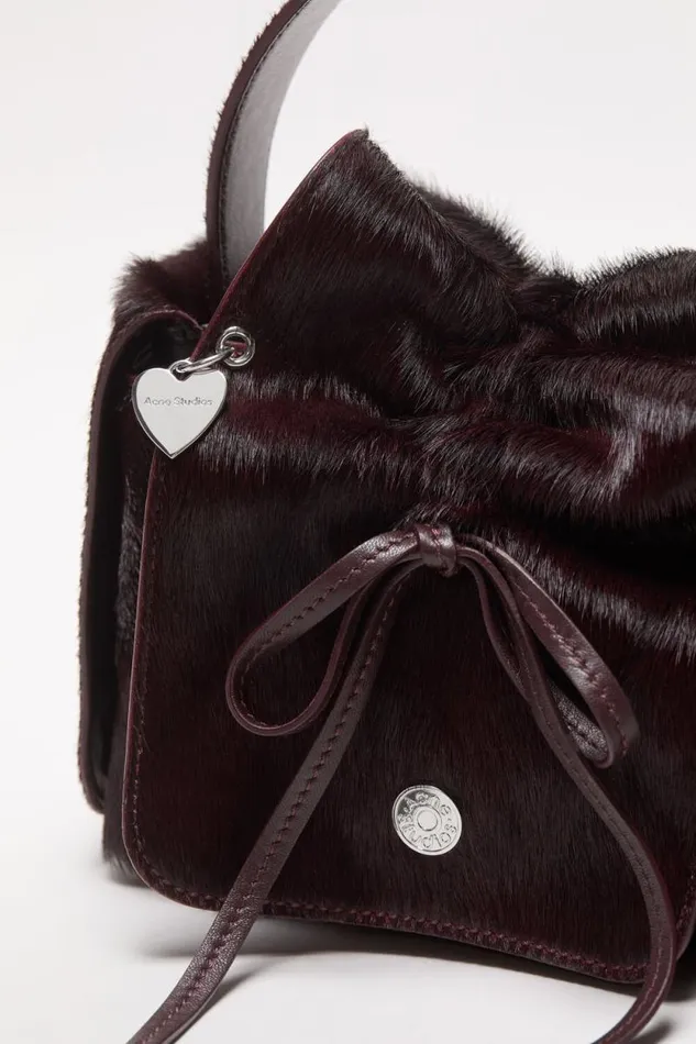 Acne Studios Multipocket Furry Leather Bag Dark Burgundy Women Bags Acne Studios Multipocket Furry Leather Bag Dark Burgundy Women Bags