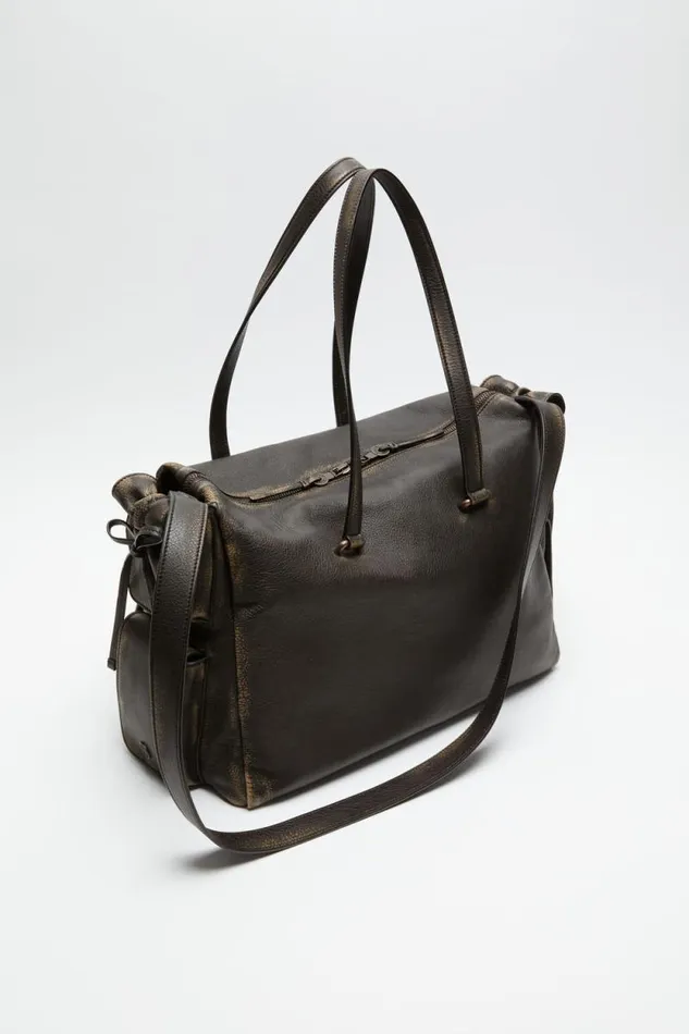 Acne Studios Multipocket Tote Bag Dark Brownbeige Men Bags