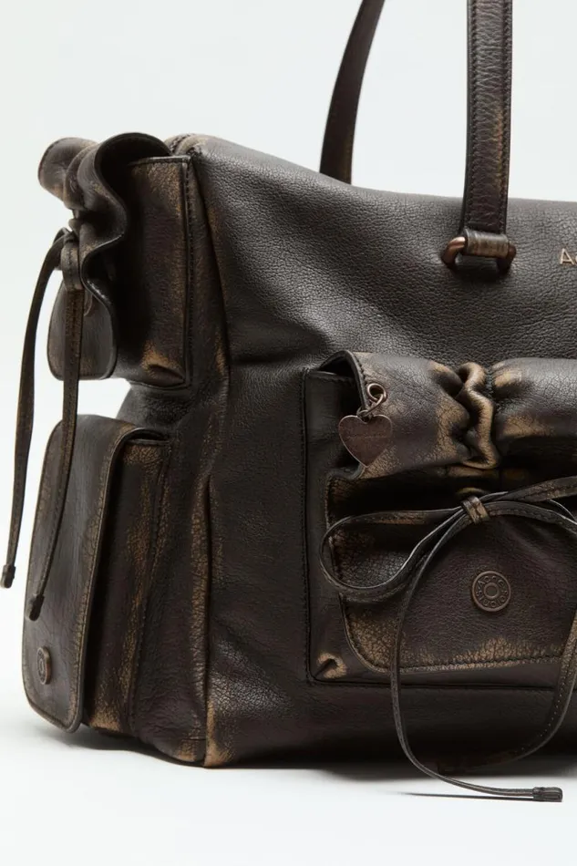 Acne Studios Multipocket Tote Bag Dark Brownbeige Men Bags
