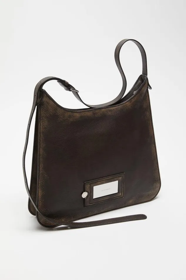 Acne Studios Platt Shoulder Bag Dark Brownbeige Men Bags
