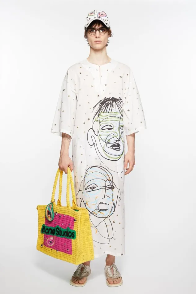 Acne Studios Printed Dress Optic White Men Tshirts