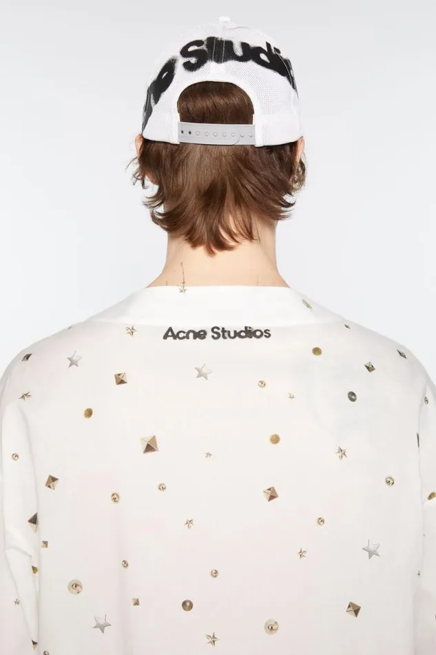 Acne Studios Printed Dress Optic White Women Dresses Acne Studios Printed Dress Optic White Women Dresses