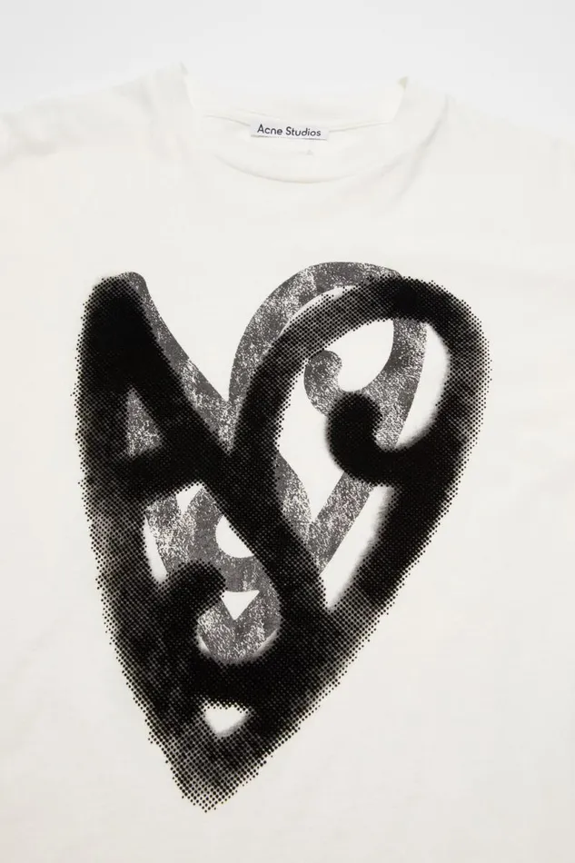 Acne Studios Printed Tshirt Optic White Women Tshirts