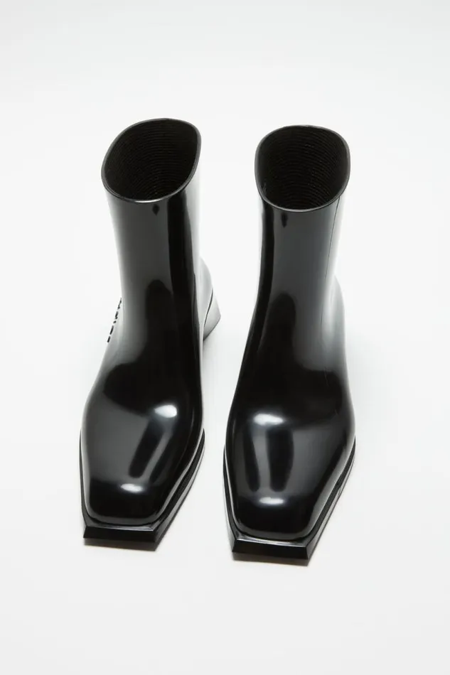 Acne Studios Rubber Ankle Boots Black Women Shoes Acne Studios Rubber Ankle Boots Black Women Shoes