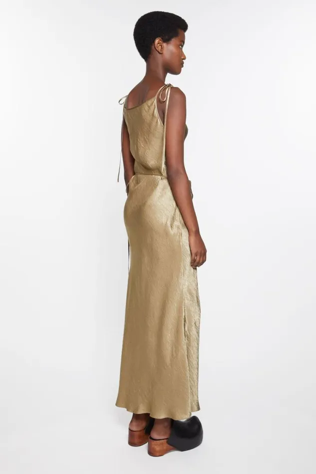 Acne Studios Satin Dress Old Green Women Dresses Acne Studios Satin Dress Old Green Women Dresses