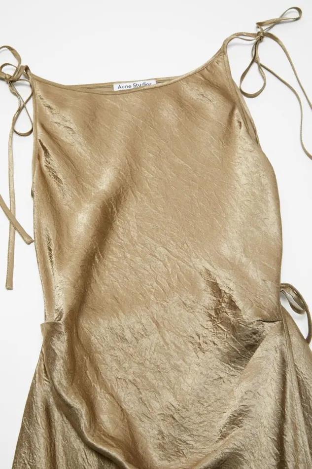 Acne Studios Satin Dress Old Green Women Dresses Acne Studios Satin Dress Old Green Women Dresses