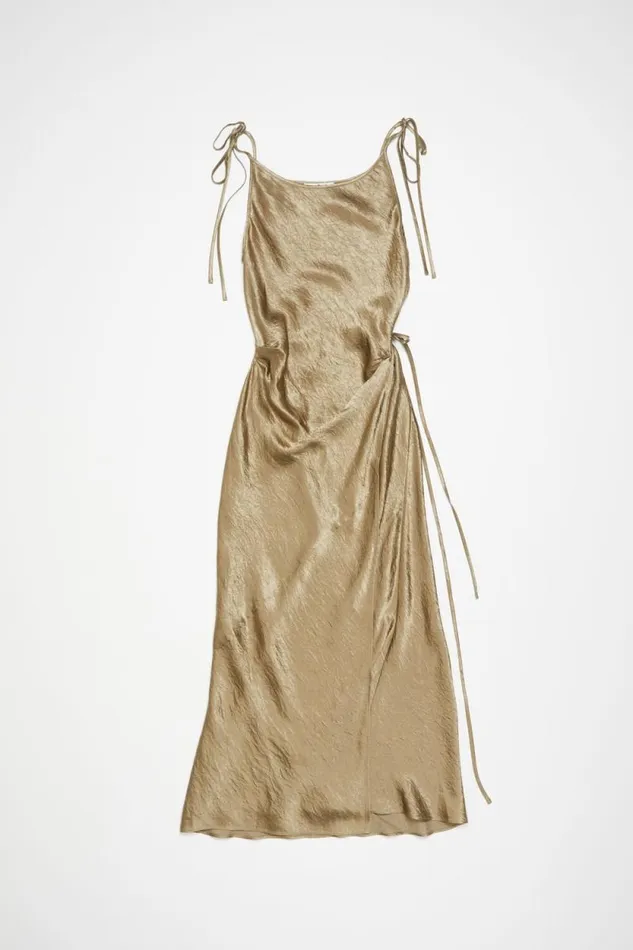 Acne Studios Satin Dress Old Green Women Dresses Acne Studios Satin Dress Old Green Women Dresses