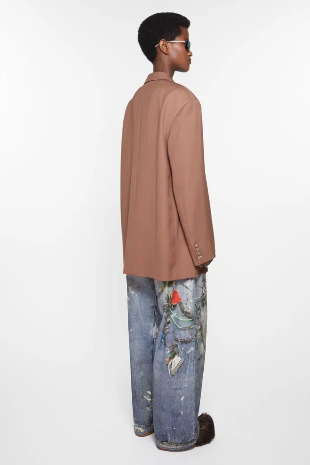 Acne Studios Singlebreasted Jacket Metallic Brown Women Suit Jackets
