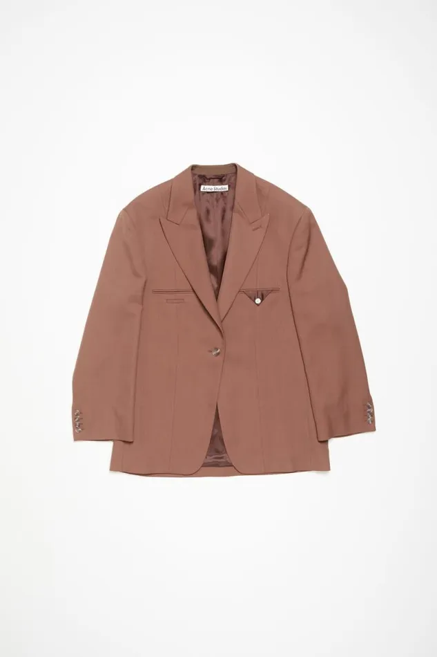 Acne Studios Singlebreasted Jacket Metallic Brown Women Suit Jackets