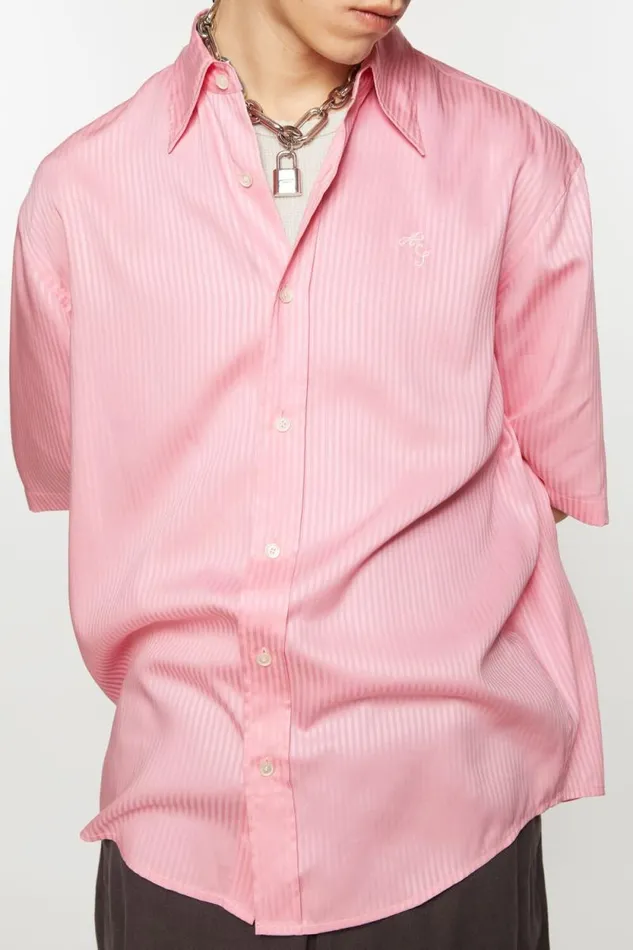 Acne Studios Stripe Buttonup Shirt Blush Pink Men Shirts Acne Studios Stripe Buttonup Shirt Blush Pink Men Shirts
