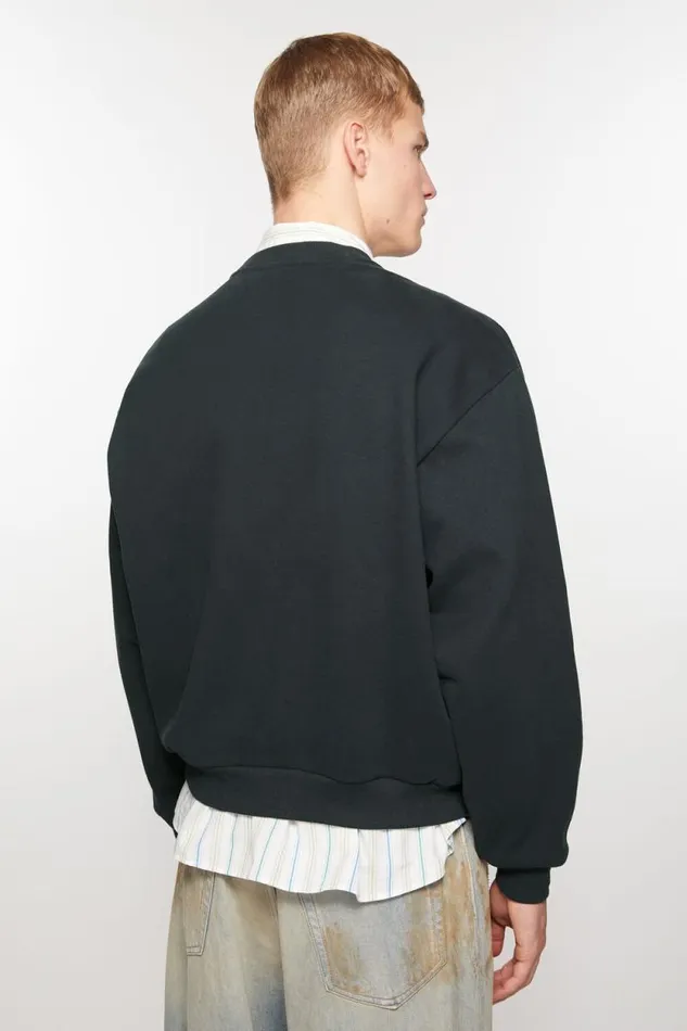 Acne Studios Sweater Face Logo 8211 Regular Fit Dark Grey Men Sweatshirts Acne Studios Sweater Face Logo 8211 Regular Fit Dark Grey Men Sweatshirts