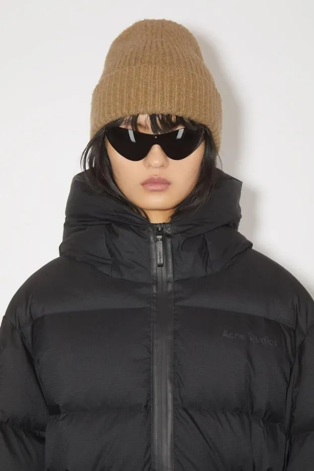 Acne Studios Wool Blend Beanie Camel Brown Women Hats