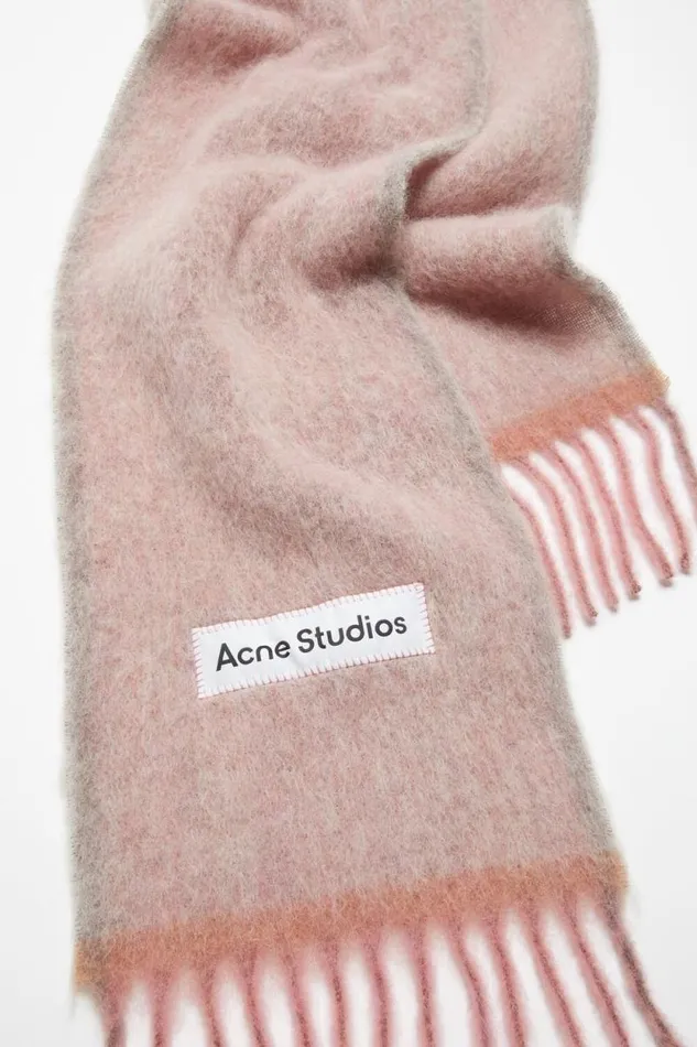 Acne Studios Wool Mohair Scarf 8211 Narrow Dusty Pink Women Scarves