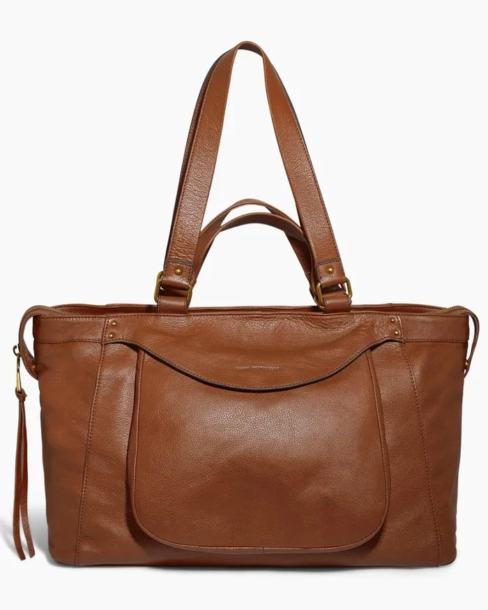 Aimee Kestenberg Tote Bags Women Bleecker XL Tote Chestnut With 14k Yellow Gold