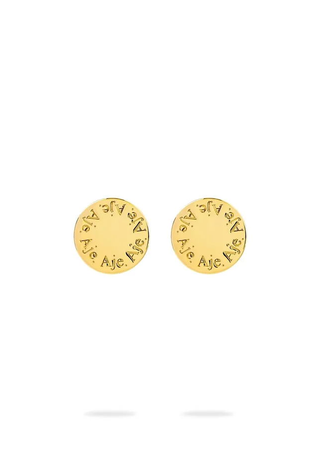 Alethia Logo Stud Gold Women Aje Jewelry