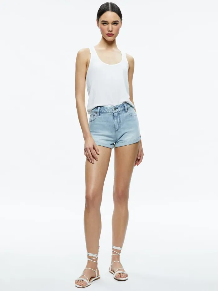 Alice Olivia AVRIL BOXY TANK Black Women Tops