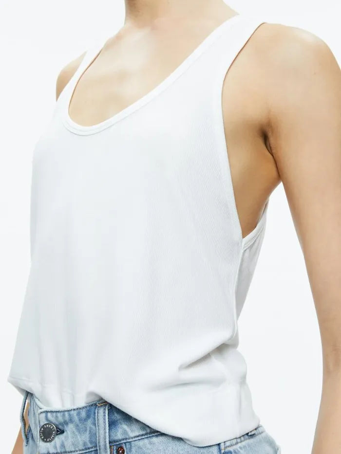 Alice Olivia AVRIL BOXY TANK Black Women Tops