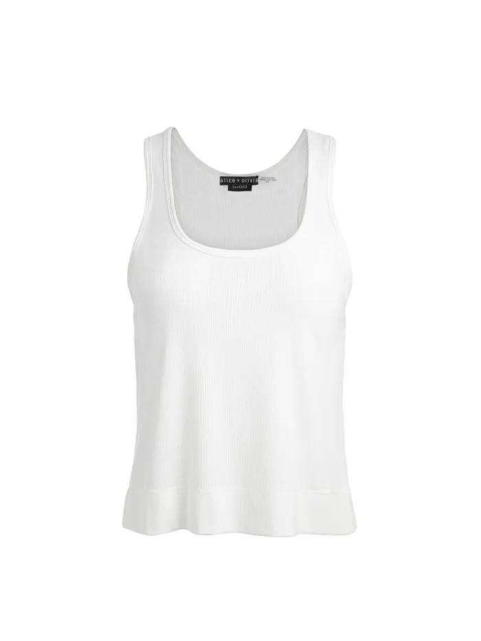 Alice Olivia AVRIL BOXY TANK Black Women Tops