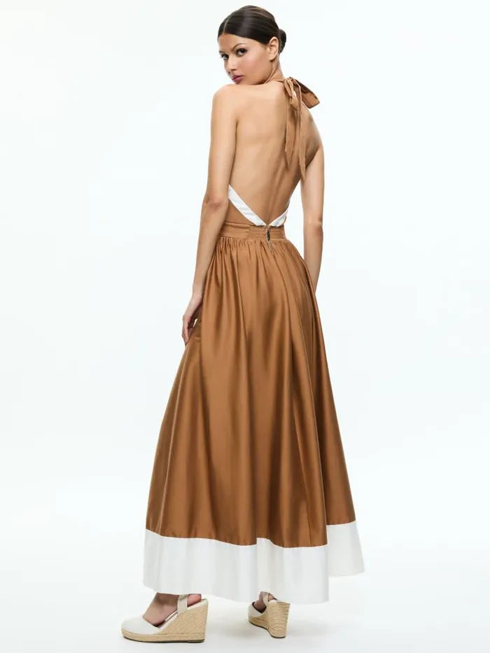 Alice Olivia BEATRIX SWEETHEART TIE NECK DRESS Tanvanilla Women Dresses