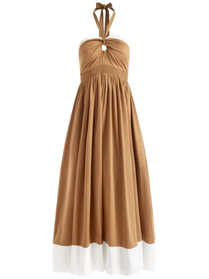Alice Olivia BEATRIX SWEETHEART TIE NECK DRESS Tanvanilla Women Dresses