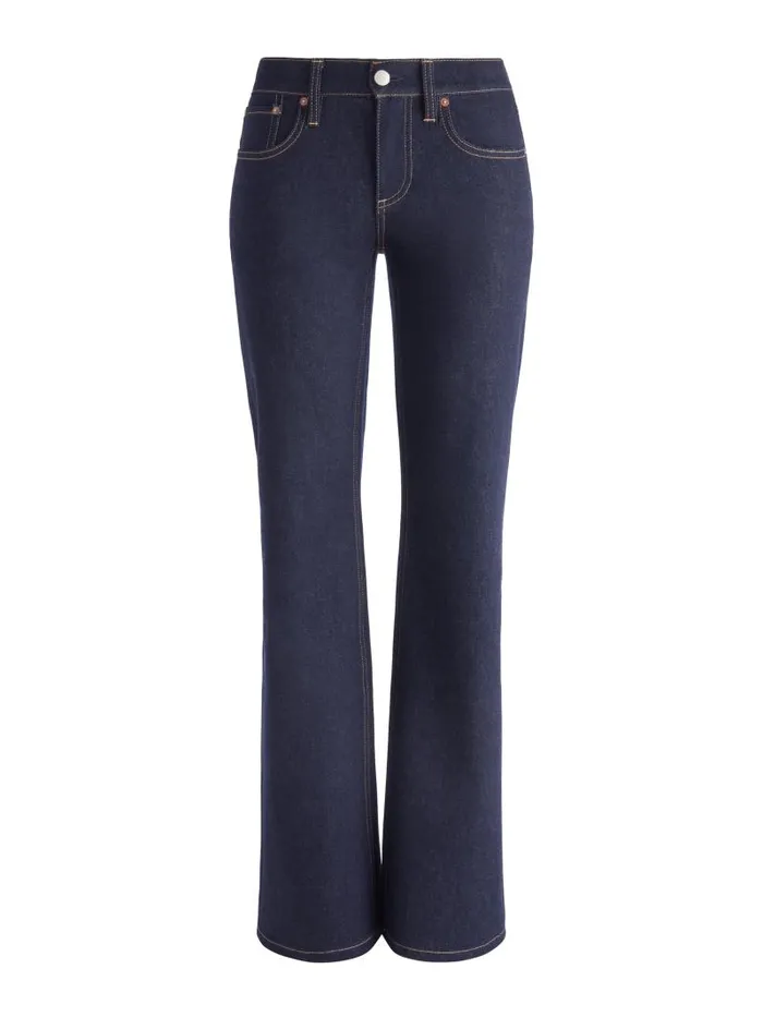 Alice Olivia BODIE LOW RISE BOOTCUT JEAN Dark Rinse Women Jeans