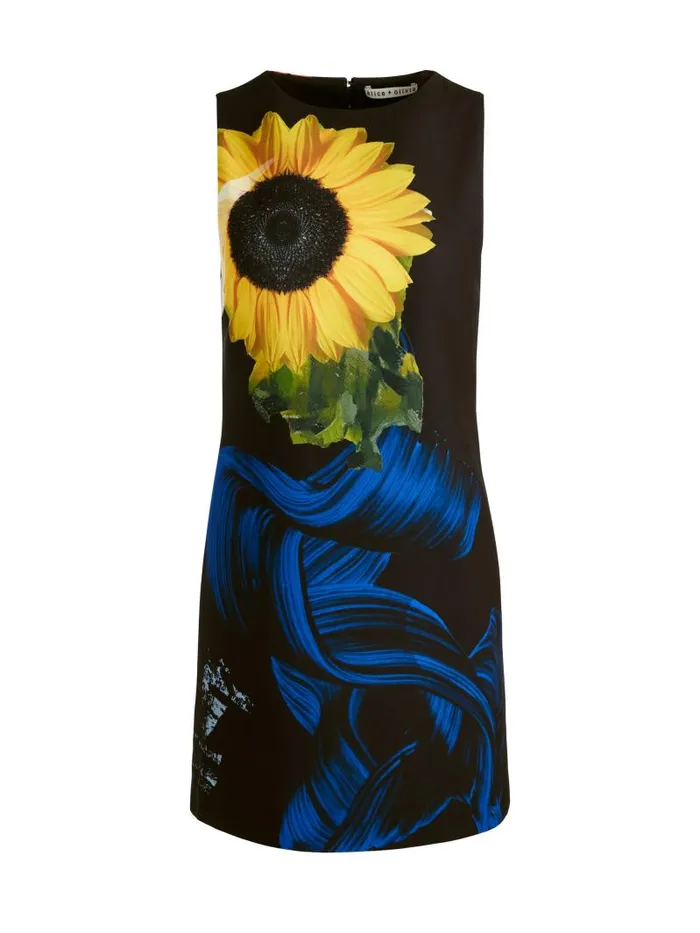 Alice Olivia CLYDE PRINTED SHIFT DRESS Azalea Floral Women Dresses