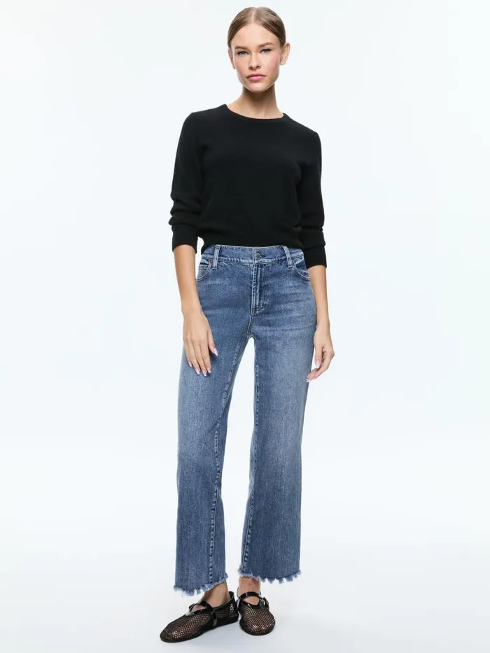Alice Olivia EMBER SLIM STRAIGHT JEAN Brooklyn Blue Women Pants