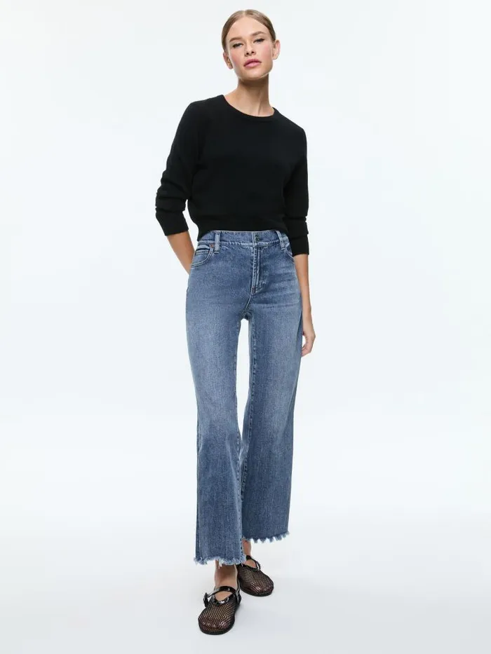 Alice Olivia EMBER SLIM STRAIGHT JEAN Brooklyn Blue Women Pants