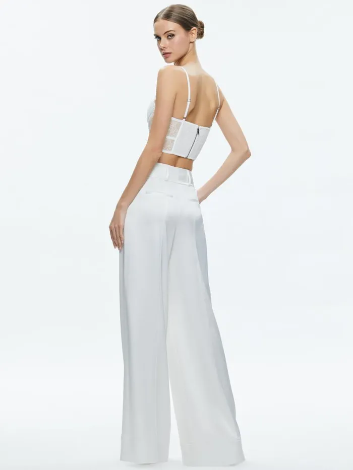 Alice Olivia IZZY LACE BUSTIER TOP Off White Women Tops