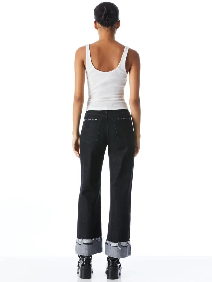 Alice Olivia JEMI RIBBED TANK Off White Women Tops