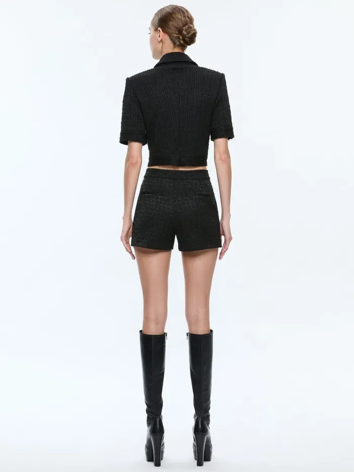 Alice Olivia KEN HIGH RISE TROUSER SHORT Black Women Shorts