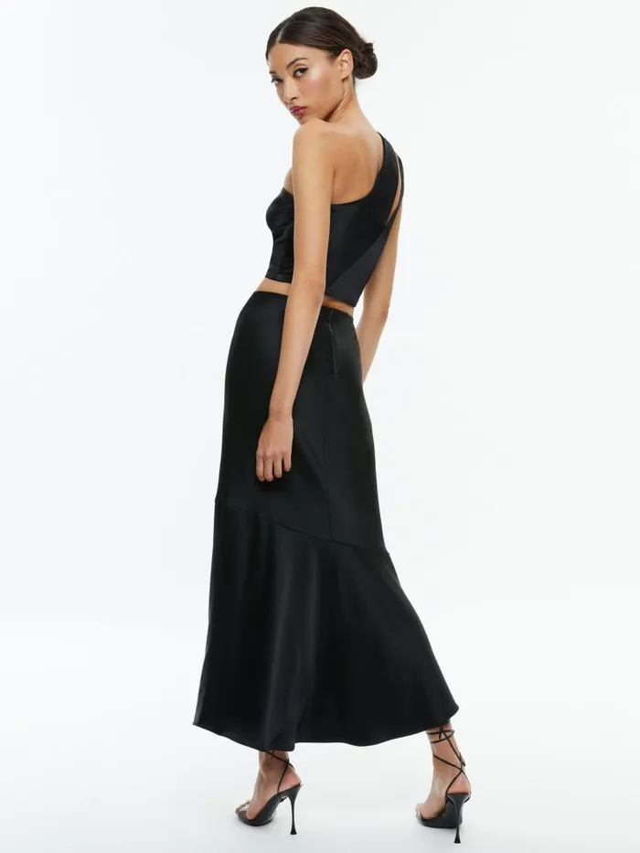 Alice Olivia PIERA ONE SHOULDER TWIST TOP Avocado Women Tops