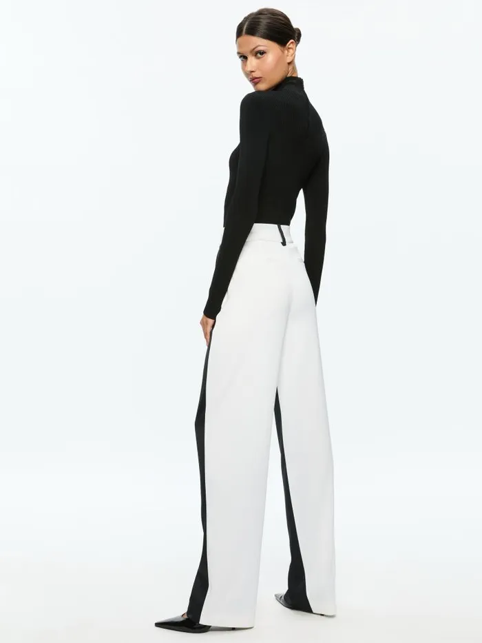 Alice Olivia ROBERTA LONG SLEEVE RIBBED TURTLENECK Black Women Tops