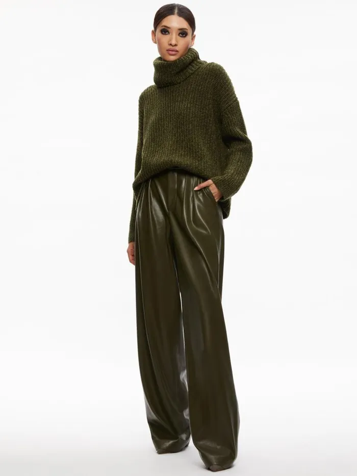 Alice Olivia VERE DETACHABLE TURTLENECK SWEATER Bordeaux Women Sweaters