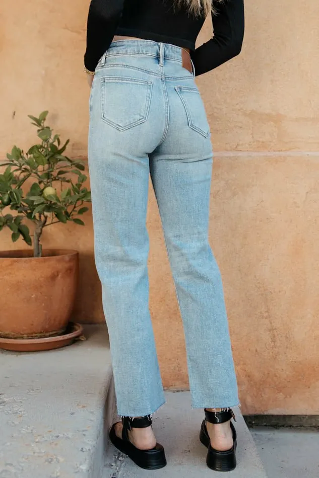 Amelia Straight Leg Jeans In Light Wash Light Wash Women Bohme Denim