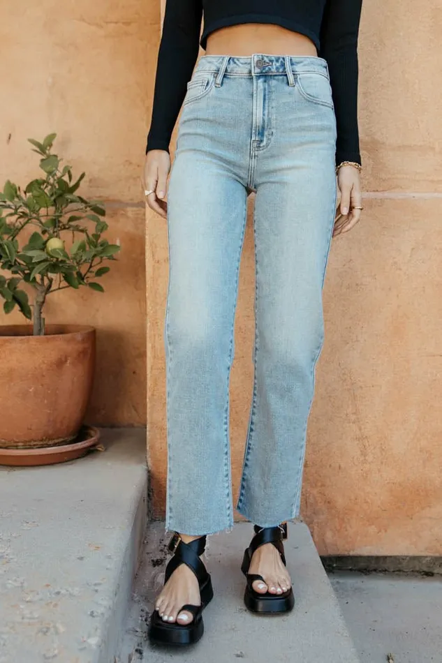 Amelia Straight Leg Jeans In Light Wash Light Wash Women Bohme Denim