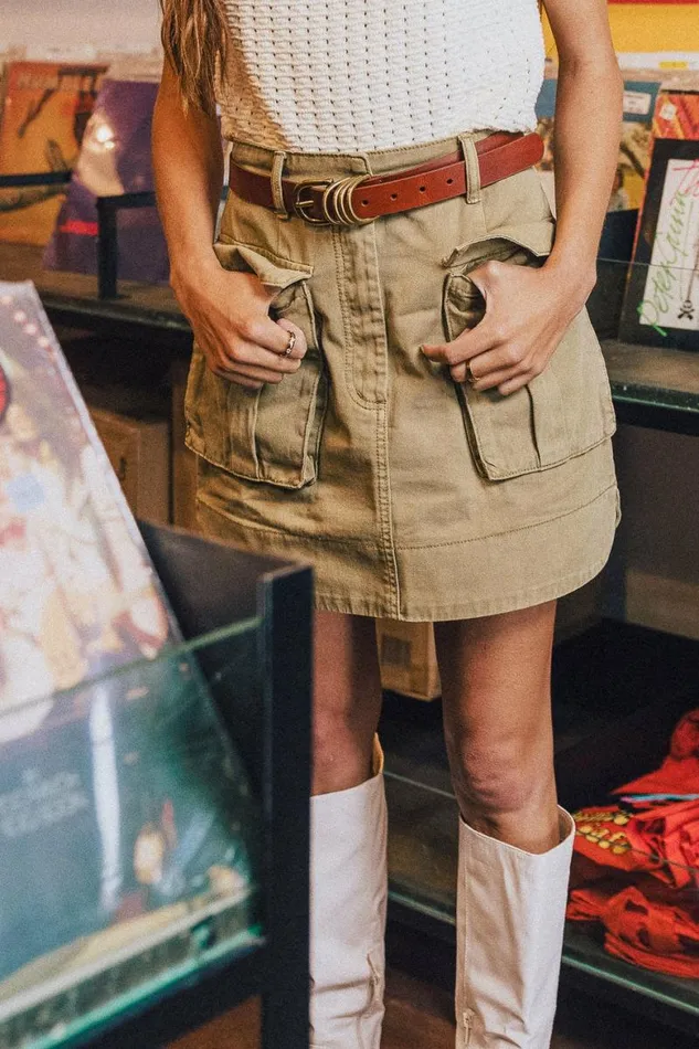 Amina Utility Skirt In Olive Olive Women Bohme Skirts