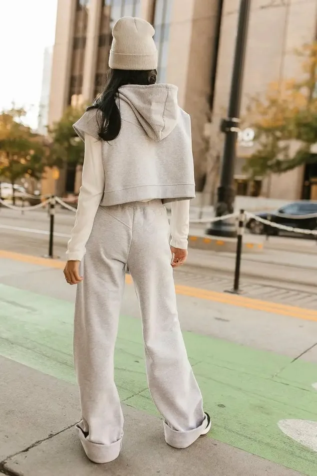 Amy Cropped Sleeveless Hoodie In Grey Grey Women Bohme Sets