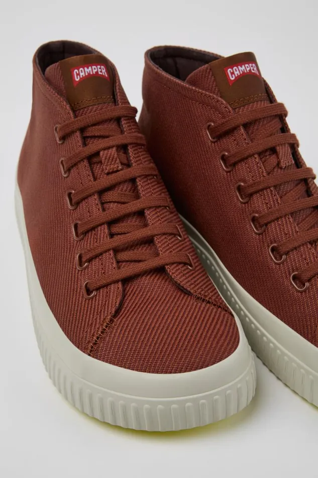 Ankle Boots Men Camper Peu Roda Red Recycled Cotton Sneakers