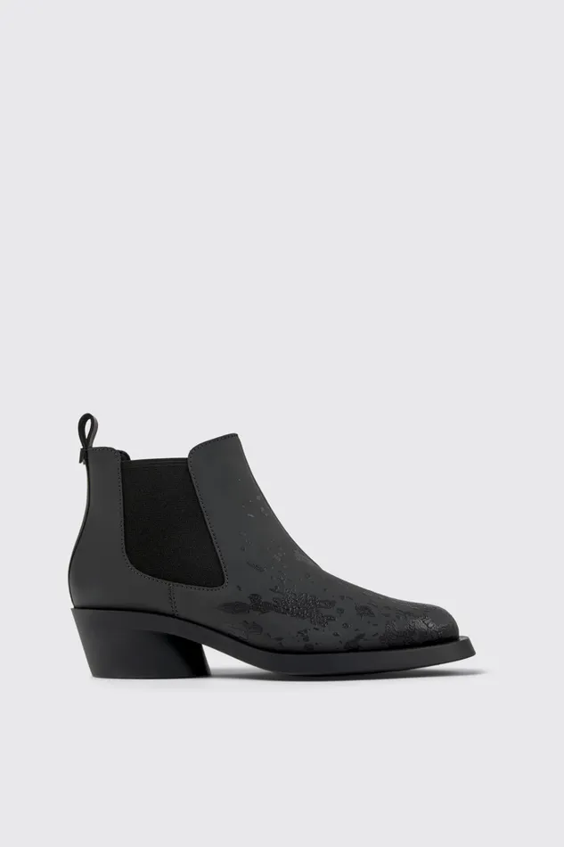 Ankle Boots Women Camper Bonnie Gray And Black Leather Ankle Boots Ankle Boots Women Camper Bonnie Gray And Black Leather Ankle Boots