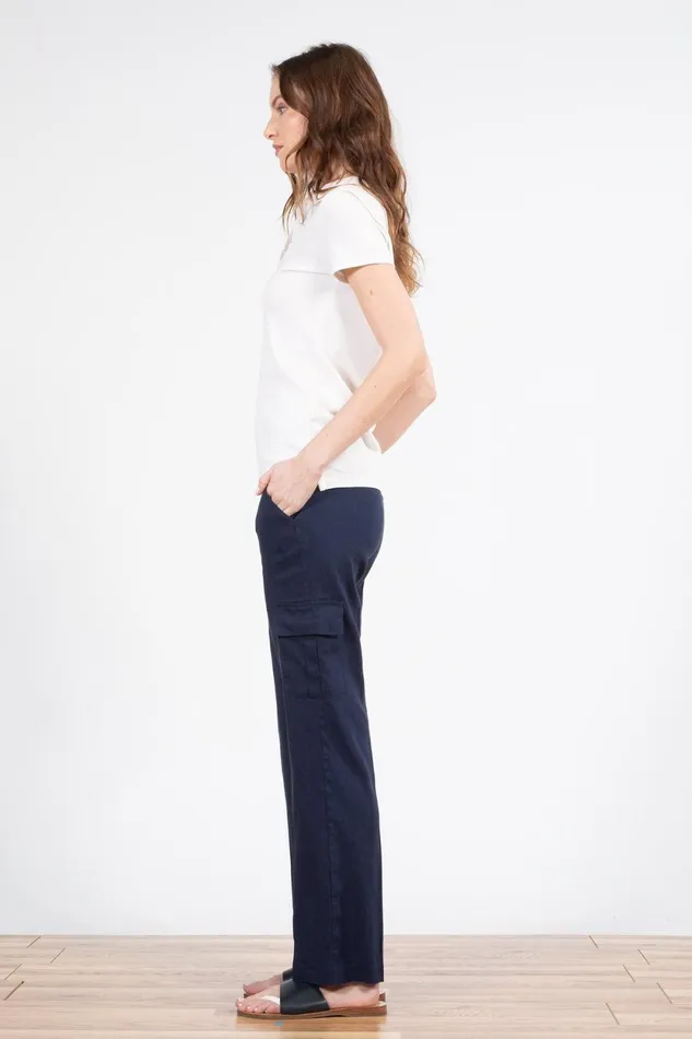 Avenue Montaigne KOOL Linen Navy Women Pants Avenue Montaigne KOOL Linen Navy Women Pants